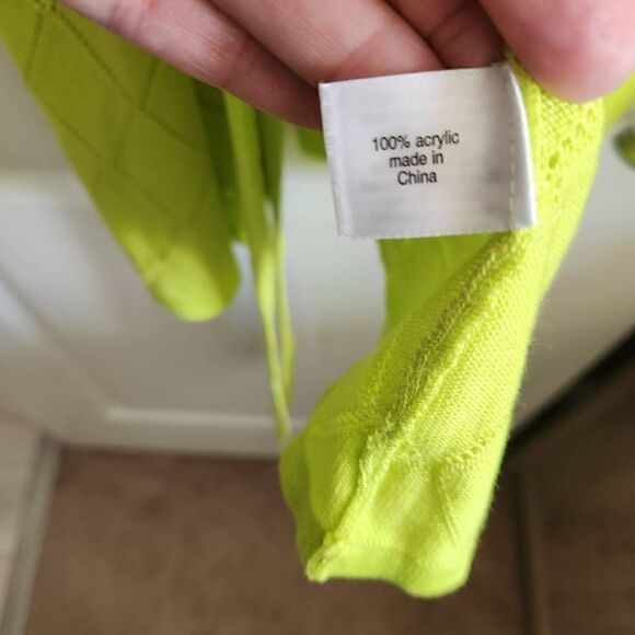 Lane Bryant Cardigan Sweater Womens 18/20 Plus Size Belted Stitch Detail Lime Gr - Picture 4 of 4